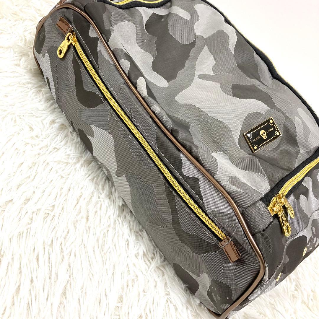 極美品★MARK & LONA カモフラ　シューズケース　ナイロン　スカル