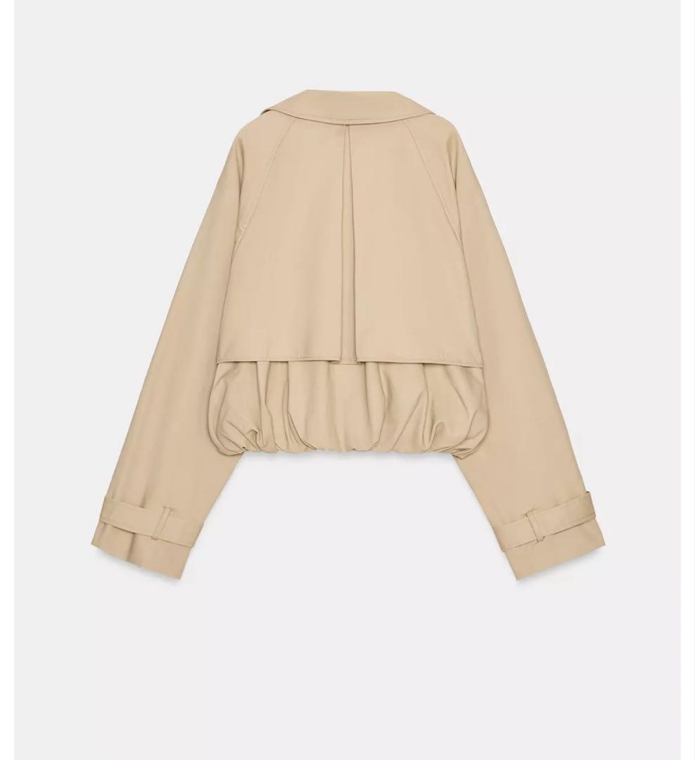 タグ付き新品★ZARAのショートバルーントレンチコート★Lサイズ★コムギ色★完売