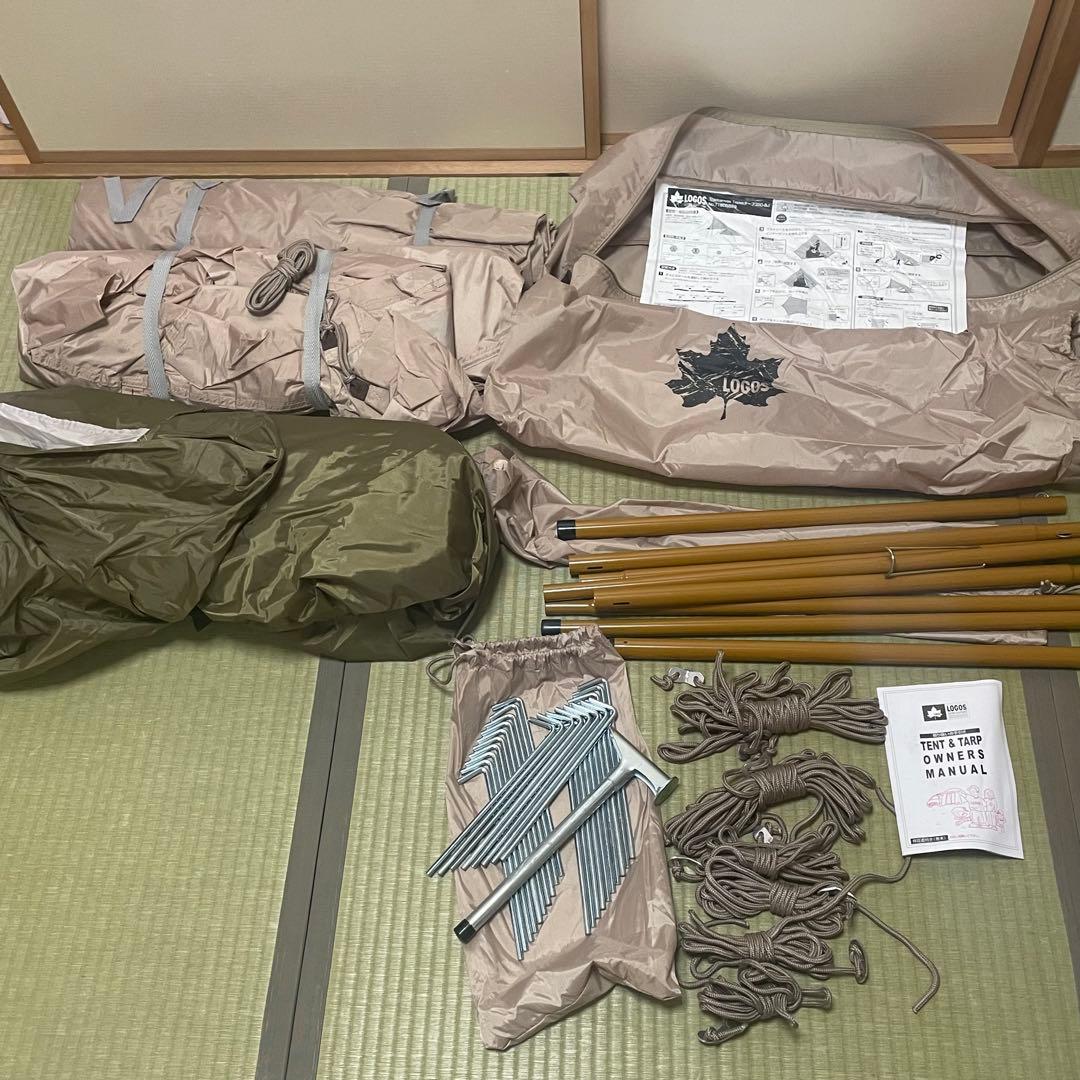 【美品】簡単設営 ロゴス Tradcanvas Tepee タープ 350-BJ