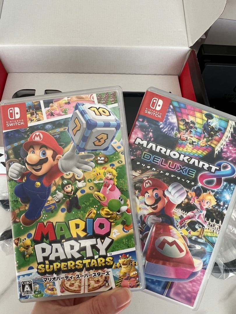 Nintendo Switch 本体 グレー バッテリー強化版 ソフト2個付