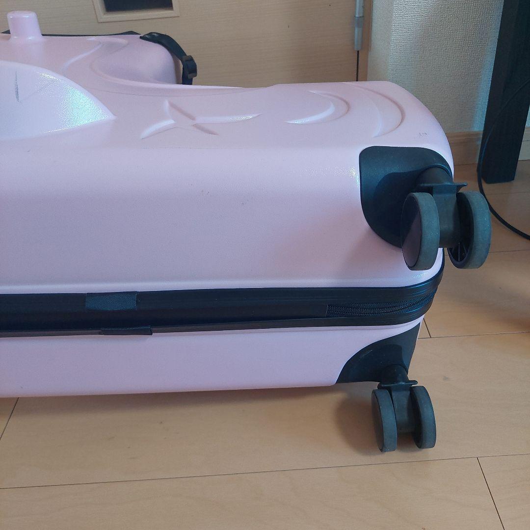 【美品】 大容量 子供が乗れるスーツケース　子供キャリーケース ベビーピンク
