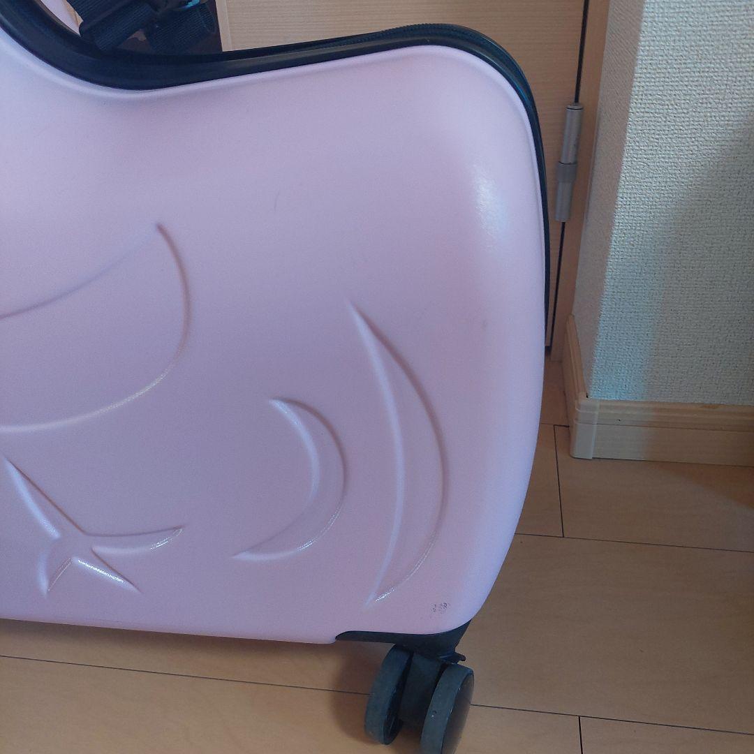 【美品】 大容量 子供が乗れるスーツケース　子供キャリーケース ベビーピンク