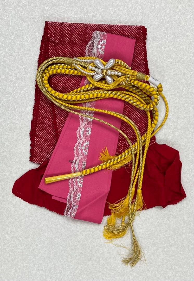 振り袖　フルセット　別誂長襦袢　金彩加工　刺繍入り　全通袋帯　長尺帯締め　850