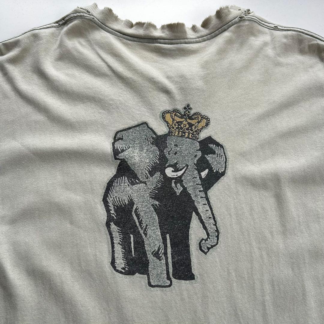 XL 】 80s old stussy キングエレファント Tシャツ 象 王冠