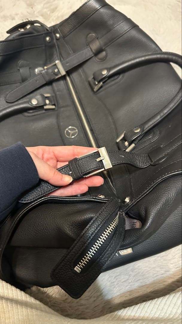 【非売品】ベンツ黒 レザー ボストンバッグ