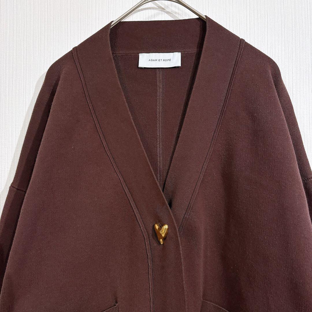 即完売品◇ADAM ET ROPÉ アダムエロペ　ハートボタンミドルカーディガン