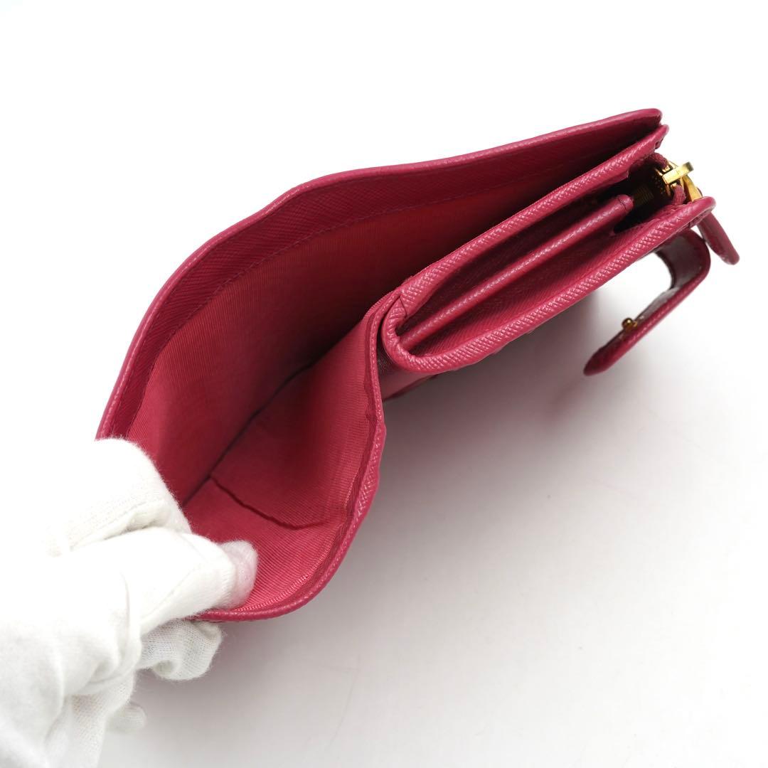✨未使用展示品・箱保証書付き✨　PRADA ミニ財布　サフィアーノレザー　ピンク
