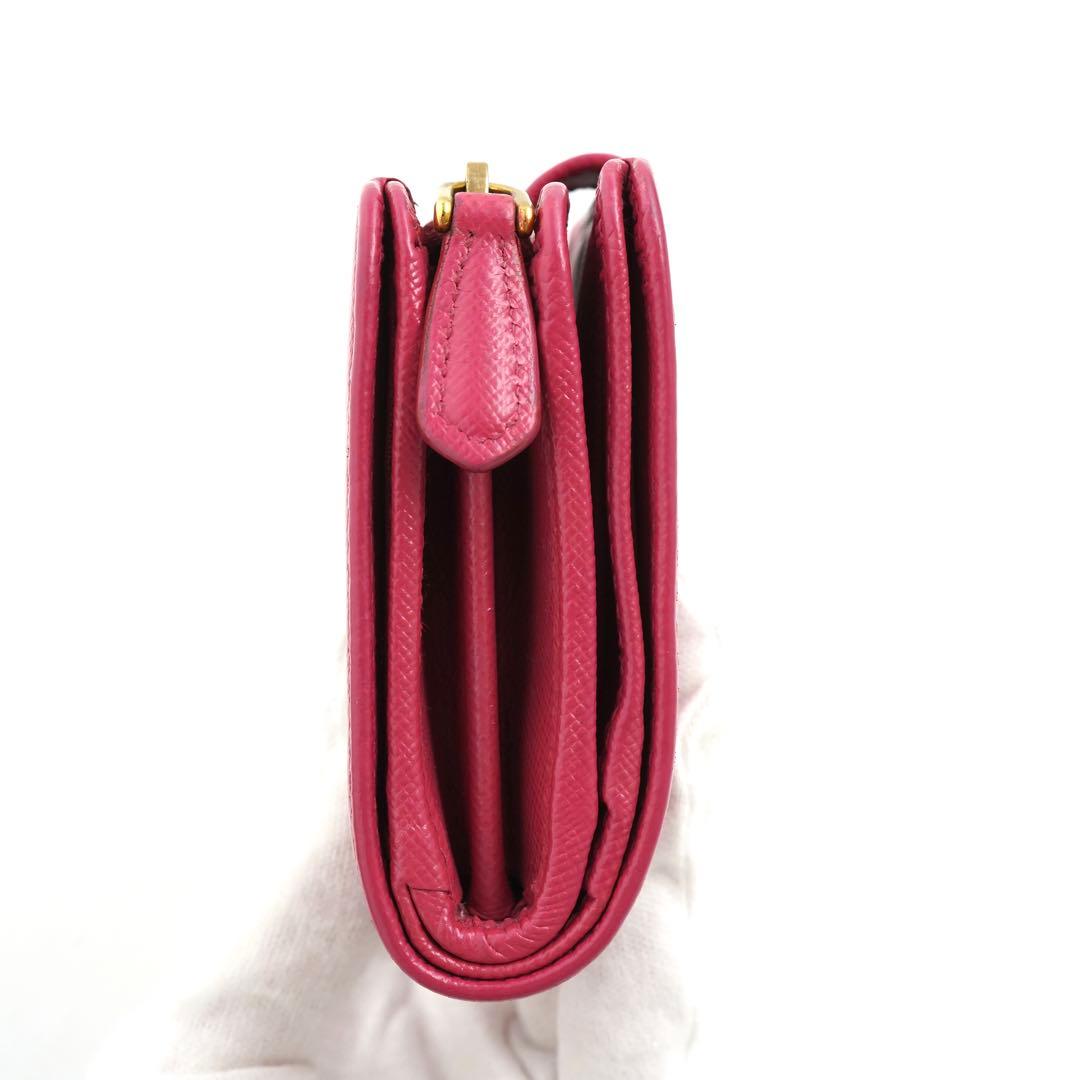 ✨未使用展示品・箱保証書付き✨　PRADA ミニ財布　サフィアーノレザー　ピンク