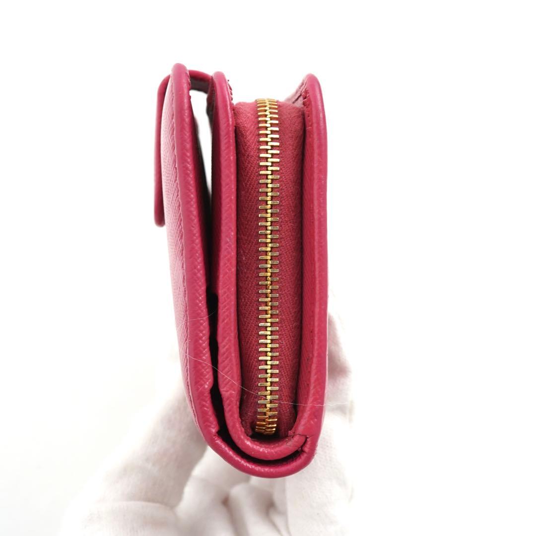 ✨未使用展示品・箱保証書付き✨　PRADA ミニ財布　サフィアーノレザー　ピンク