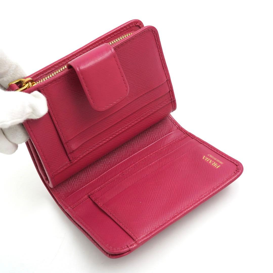 ✨未使用展示品・箱保証書付き✨　PRADA ミニ財布　サフィアーノレザー　ピンク