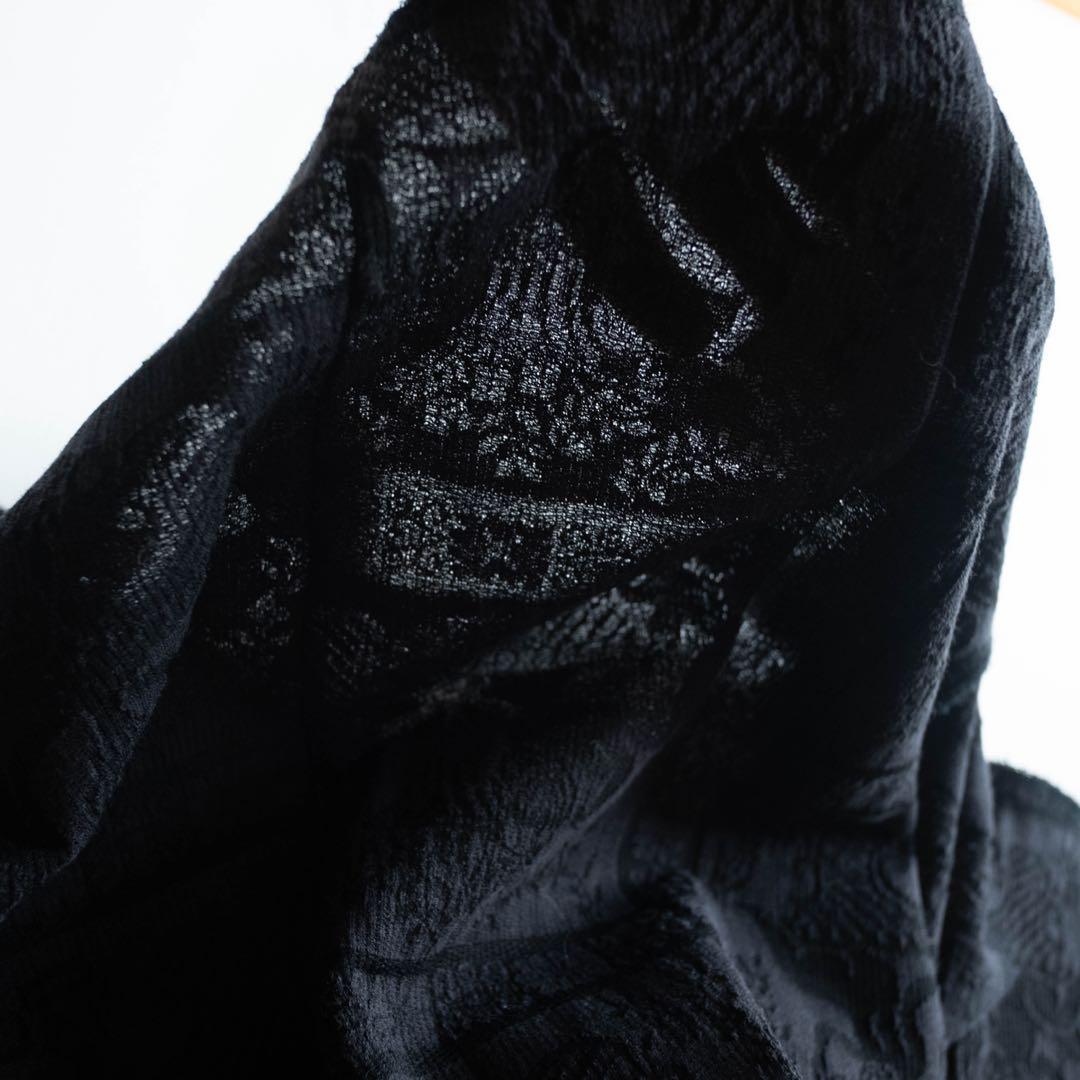 trico COMME des GARÇONS 薄手総柄長袖カーディガン 紺