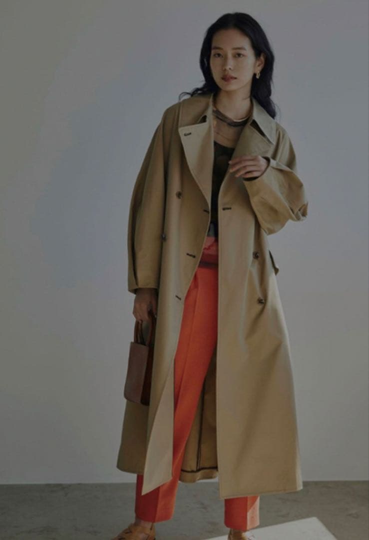ジャケット・アウター AMERI TURKEY ORGANIC FLARE TRENCH COAT