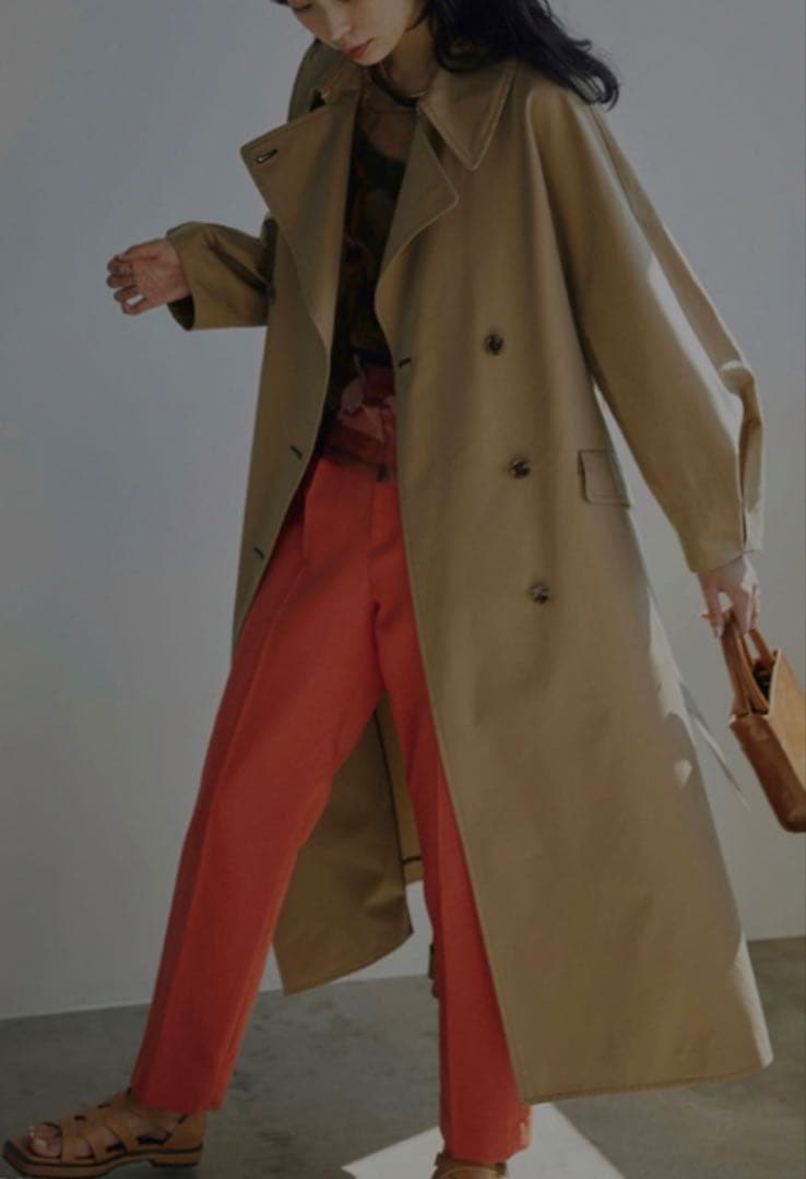 ジャケット・アウター AMERI TURKEY ORGANIC FLARE TRENCH COAT