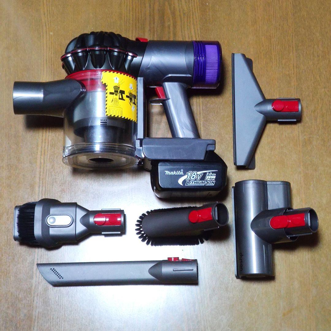 ダイソン V8 SV10K掃除機＋マキタ18vアダプターセット分解清掃済み動作品