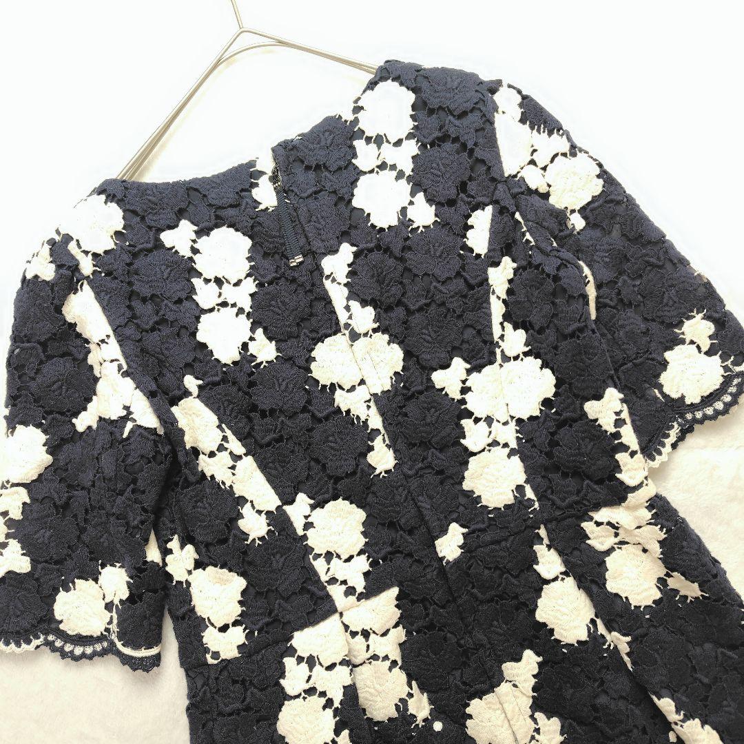 タグ付✨COTOO コトゥー 総レース 花柄 Aラインワンピース ネイビー 40