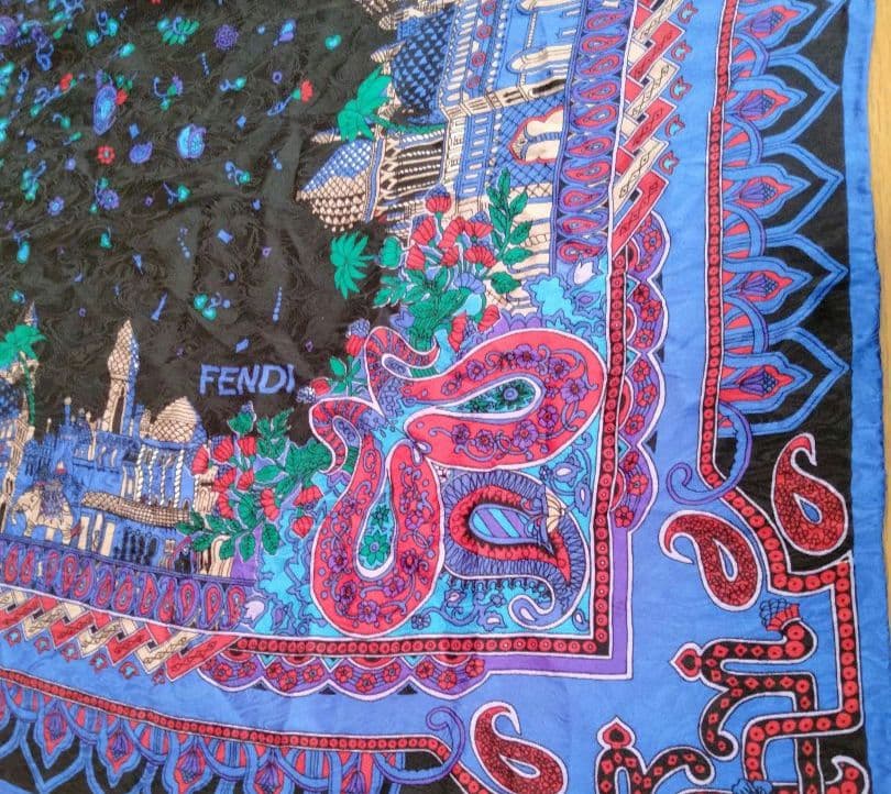 FENDI エレファント模様 ストール 　大判スカーフ