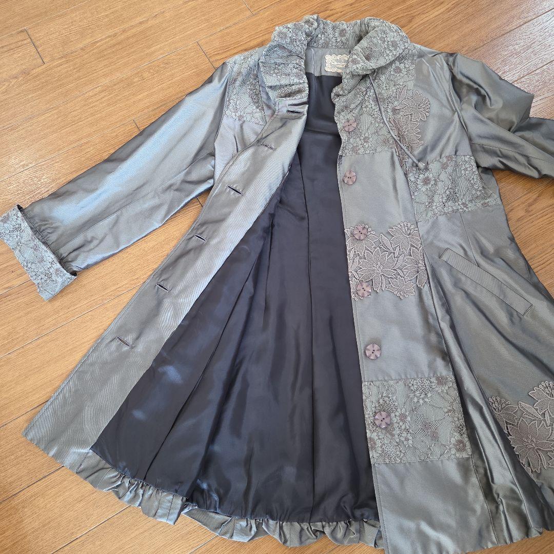 k*0様 【nonnondorl】✨️美品シルバーグレー花モチーフ& レース装飾