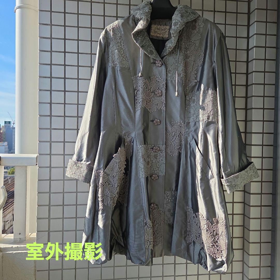 k*0様 【nonnondorl】✨️美品シルバーグレー花モチーフ& レース装飾