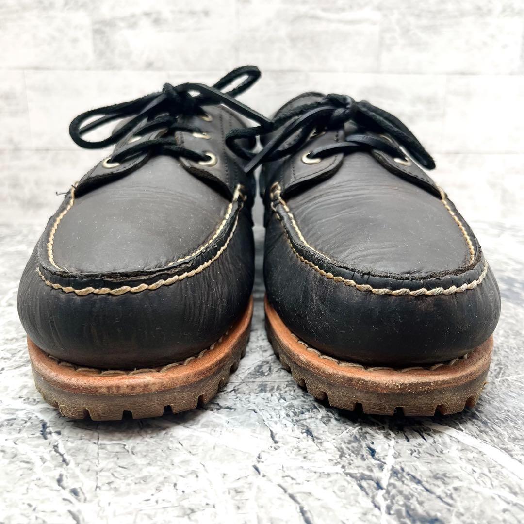 人気✨ ティンバーランド スリーアイ デッキシューズ レザー ブラック 28cm