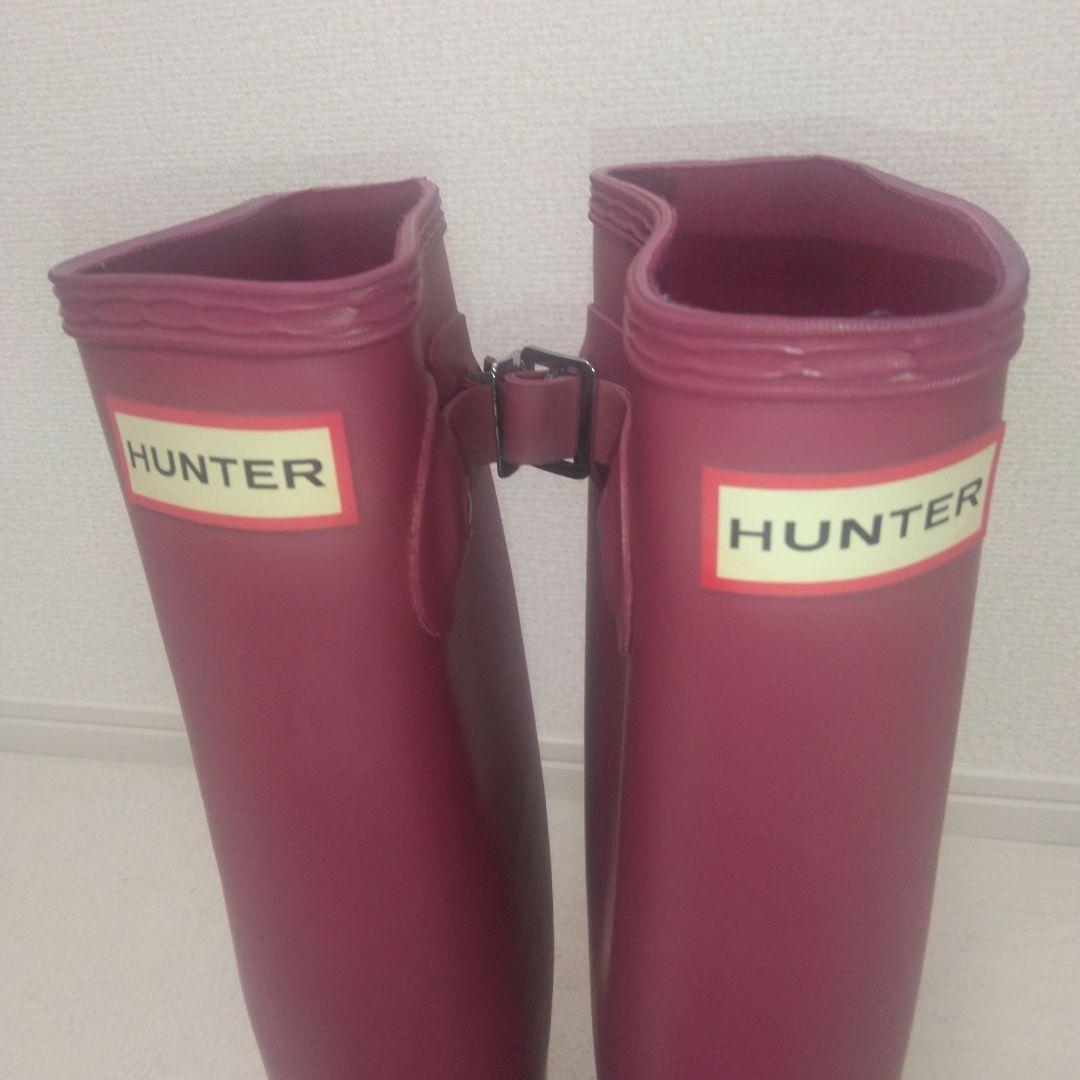 HUNTER ORG TALL ロングレインブーツ　ピンク 約22.5cm
