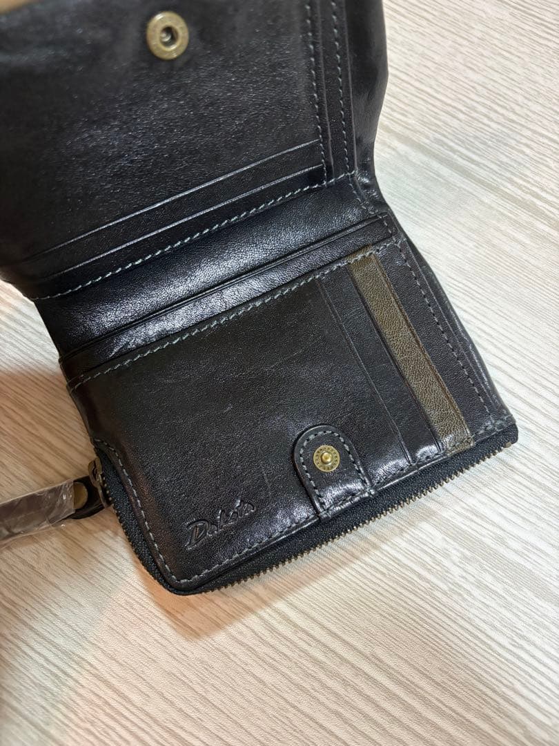 【新品】Dakota ピチカート 本革 がま口二つ折り財布　ネイビー