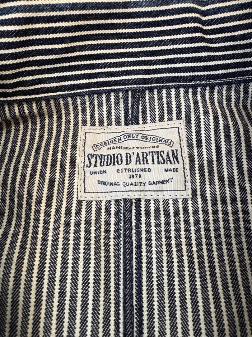 STUDIO D'ARTISAN ヒッコリーストライプカバーオール
