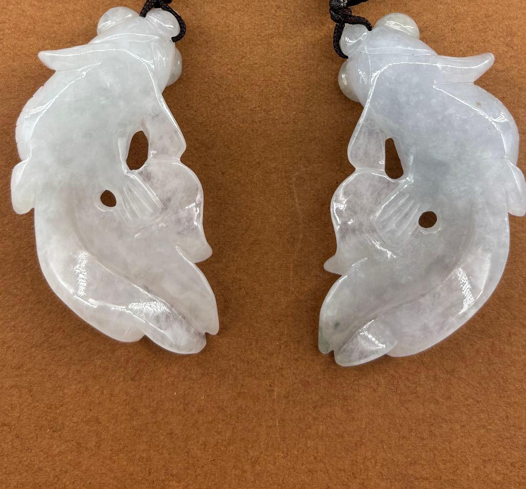 【トゥーハン】翡翠彫刻金魚8ペア16点セット