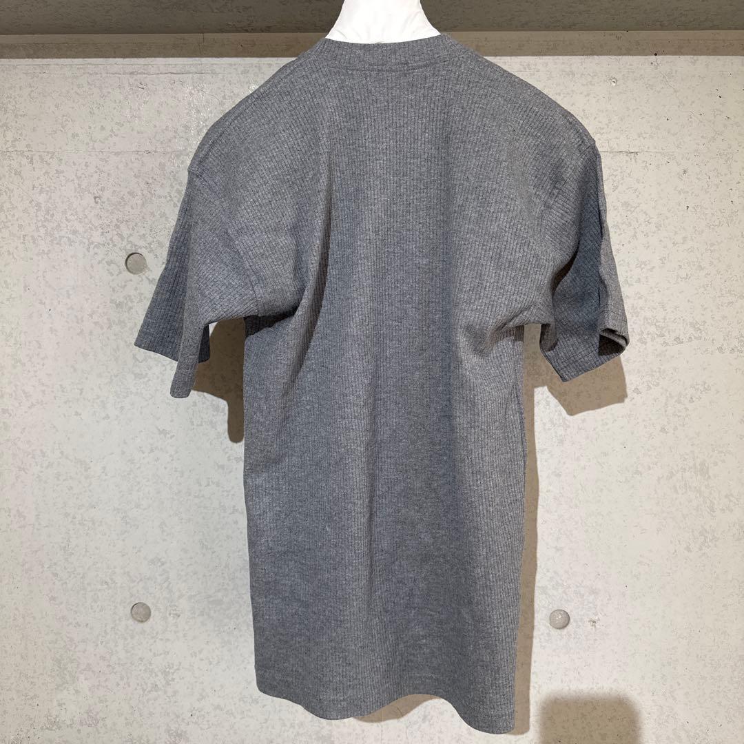 【新品】Yves Saint Laurent ビッグロゴグレー 半袖ニットM