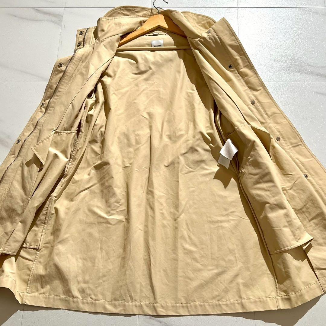 【美品/XL】バーバリーロンドン スプリングコート フード 胸元ロゴ ベージュ系