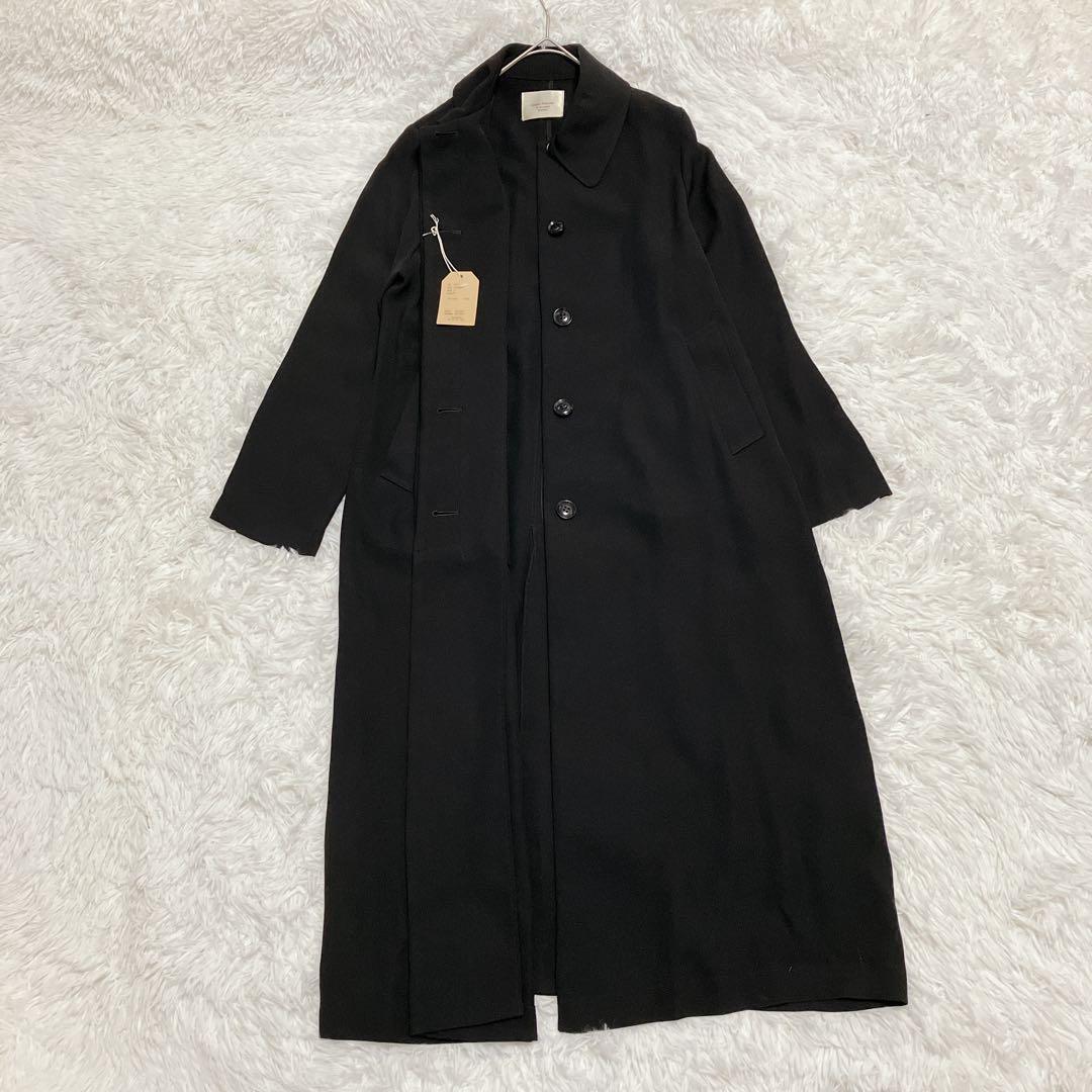 新品タグ付 Unpeu Femme 襟デザイン ロングコート 黒 ブラック