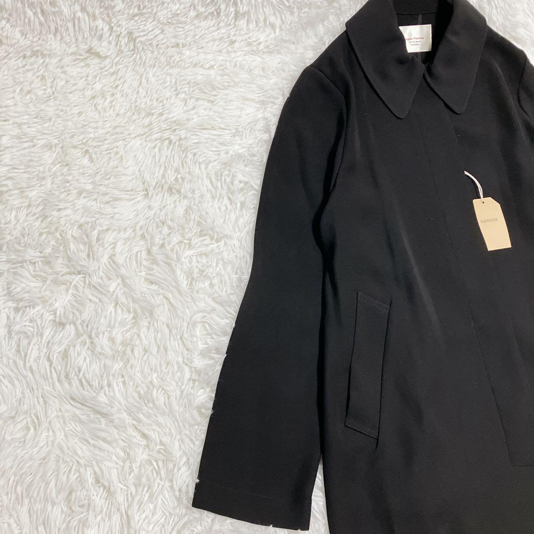 新品タグ付 Unpeu Femme 襟デザイン ロングコート 黒 ブラック