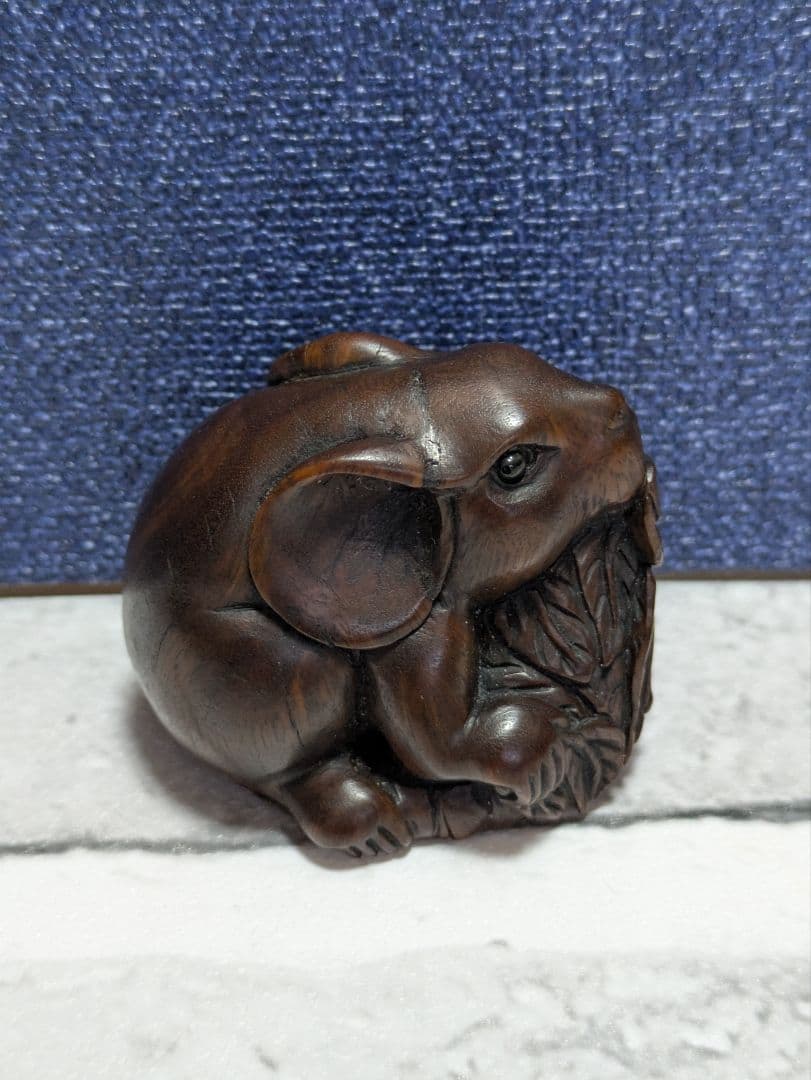 【古美術】「ねずみ型　根付」縁起物 根付 Netsuke 　精密彫刻