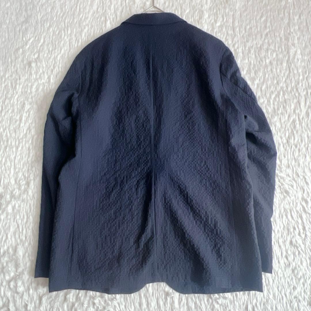 XL【美品】ユナイテッドアローズ アンコンジャケット シワ加工 ネイビー 洗える