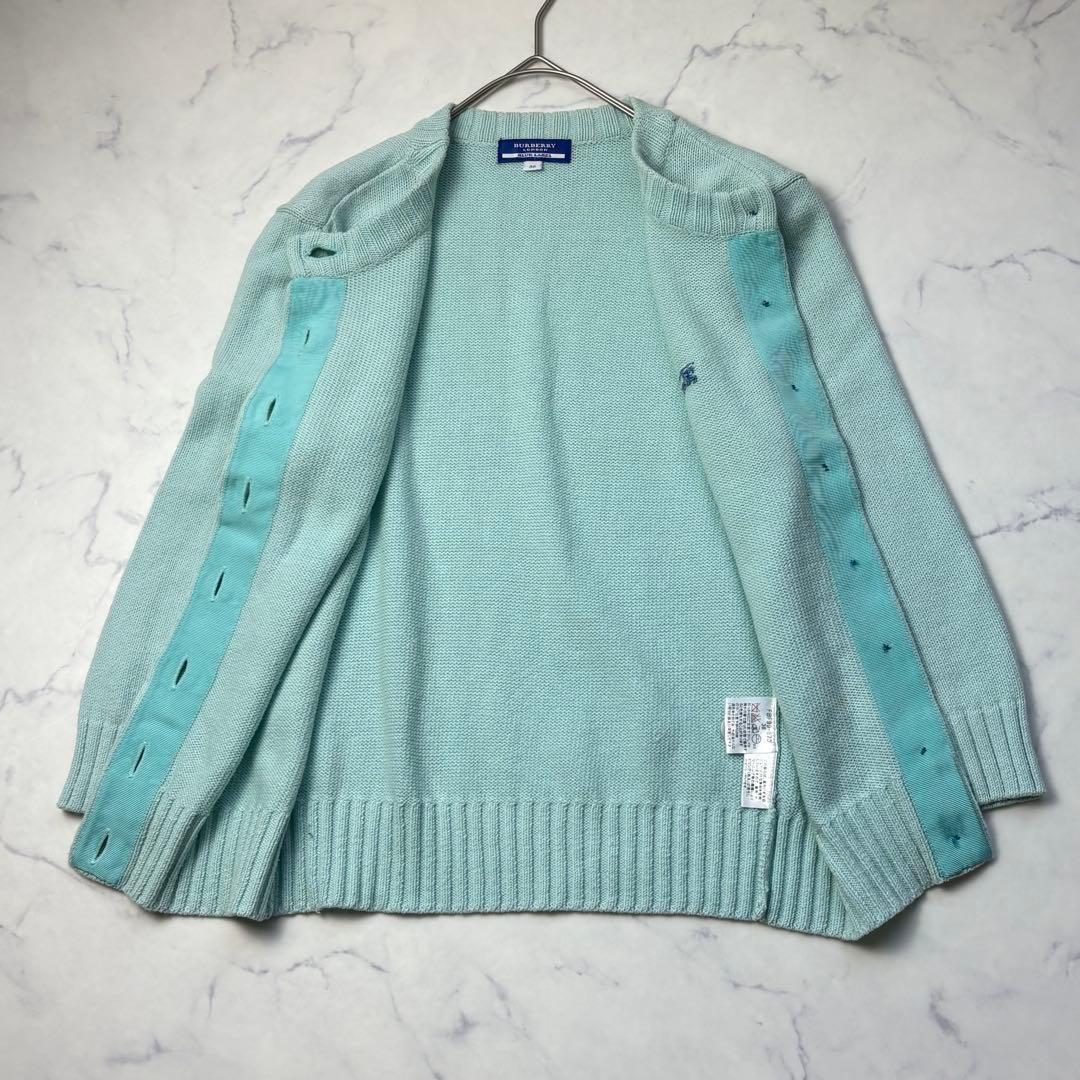 バーバリーブルーレーベル カーディガン ホースロゴ 刺繍 ステッチ