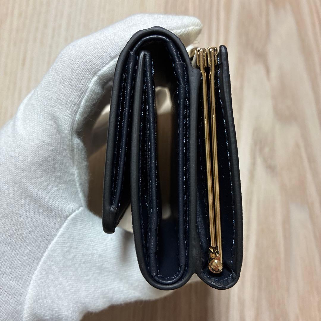 ★新品未使用★ポールスミス　財布　3つ折り　ネイビー　がま口