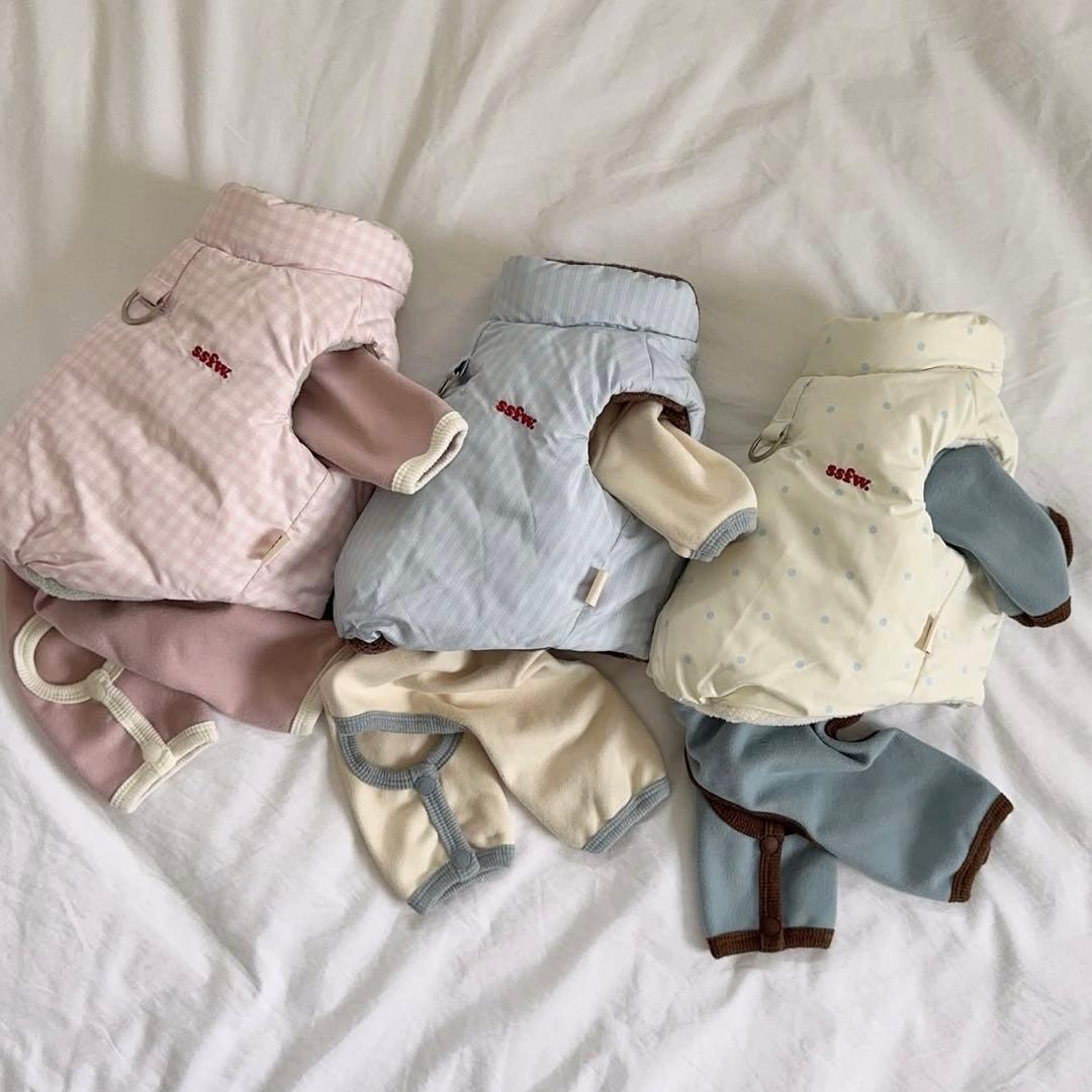 新品 SSFW リバーシブルパフジャケット ダウン 韓国犬服