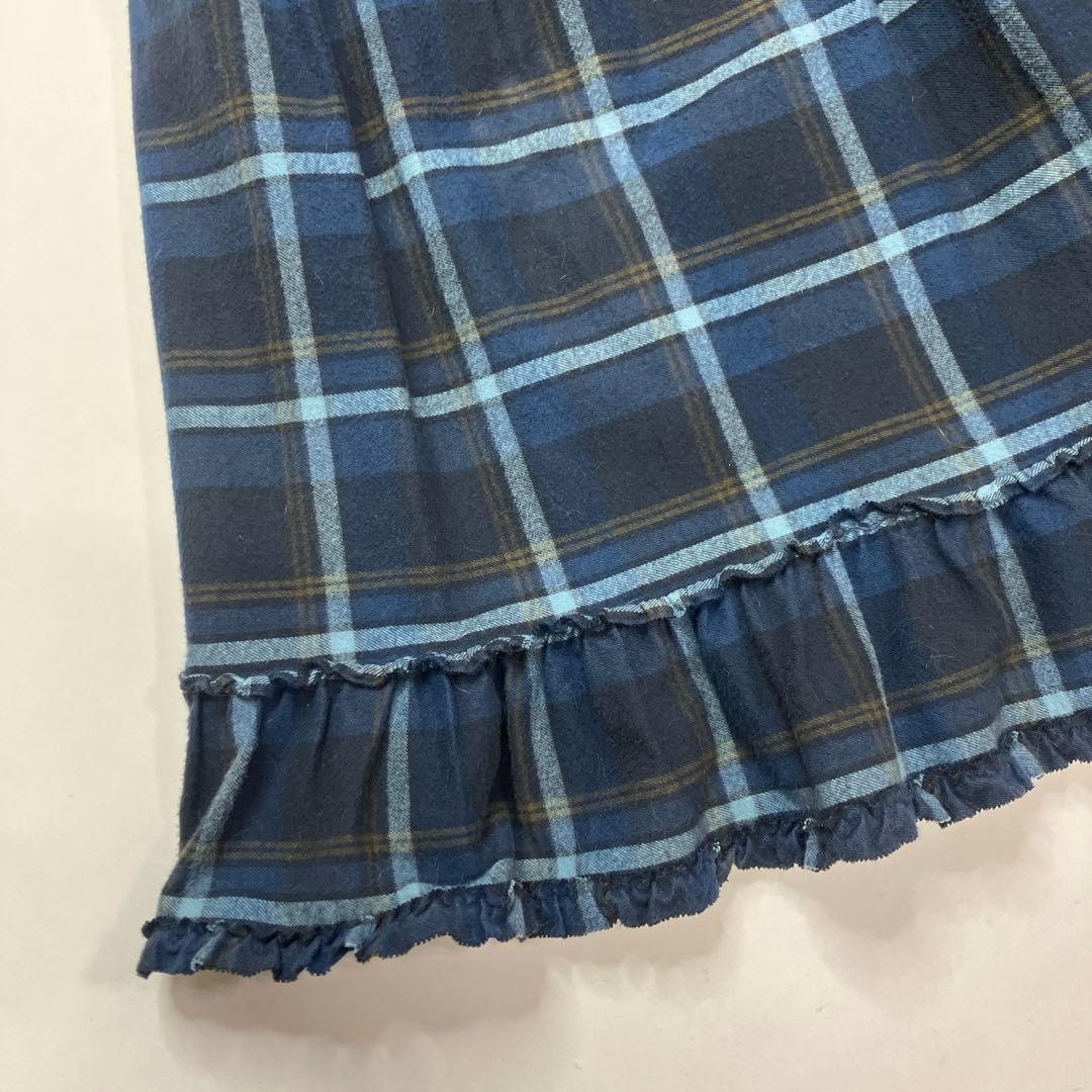 【美品】ピンクハウス ブルー系チェック ネルスカート/2022年 秋