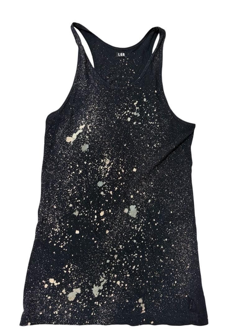 トップス LGB black star band club tank top