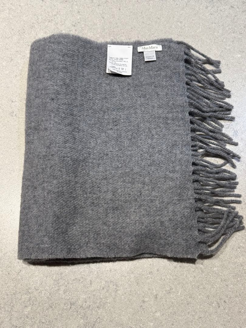 お値下げ　未使用☆Max Mara ウール 大判ロングストール 杢グレー