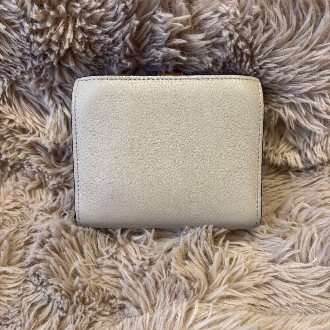LOEWE 三つ折り財布 ベージュ レザー トライフォールド