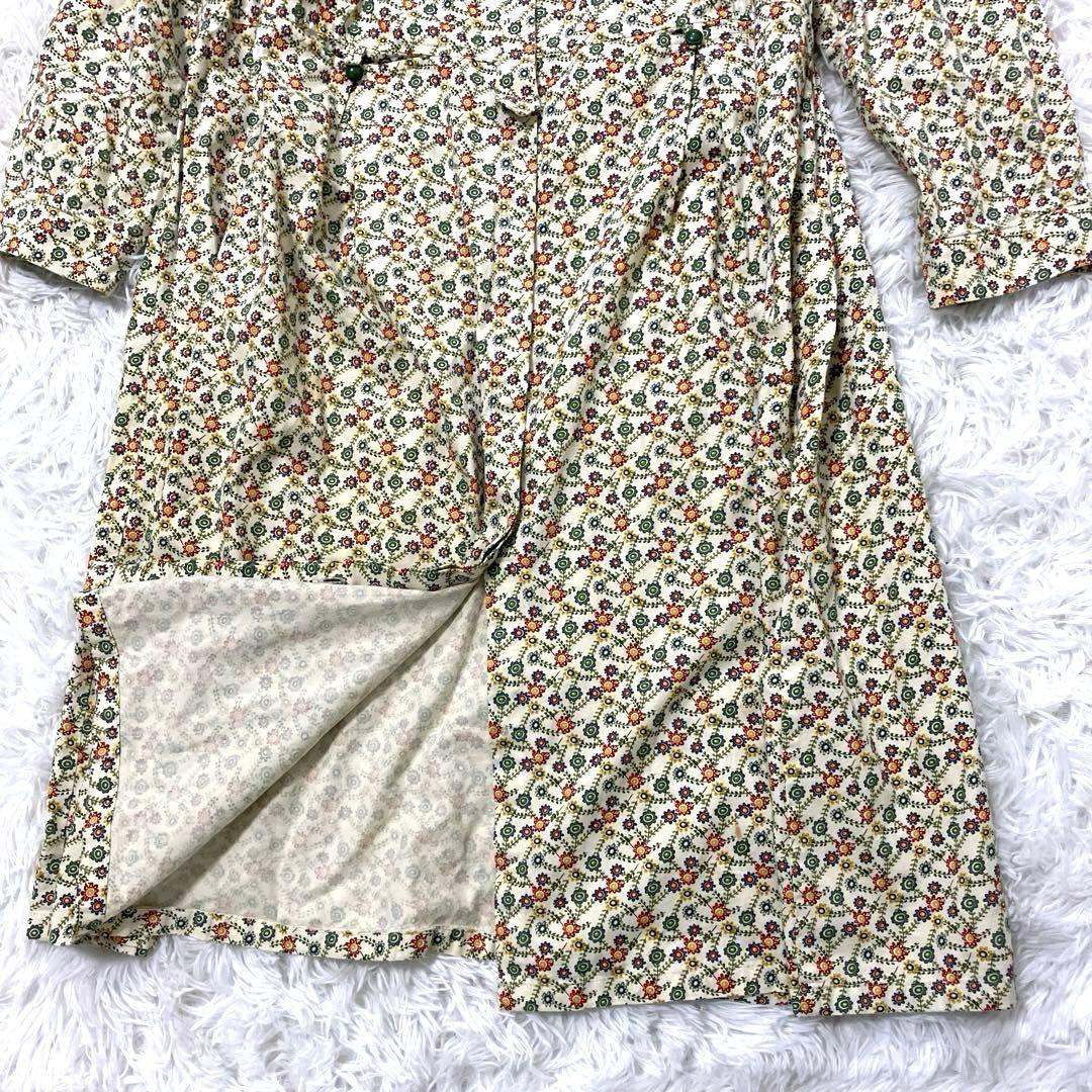 ののはな様　ホコモモラ　シャツワンピース　ミドル丈　膝丈　花柄　42　シルク混