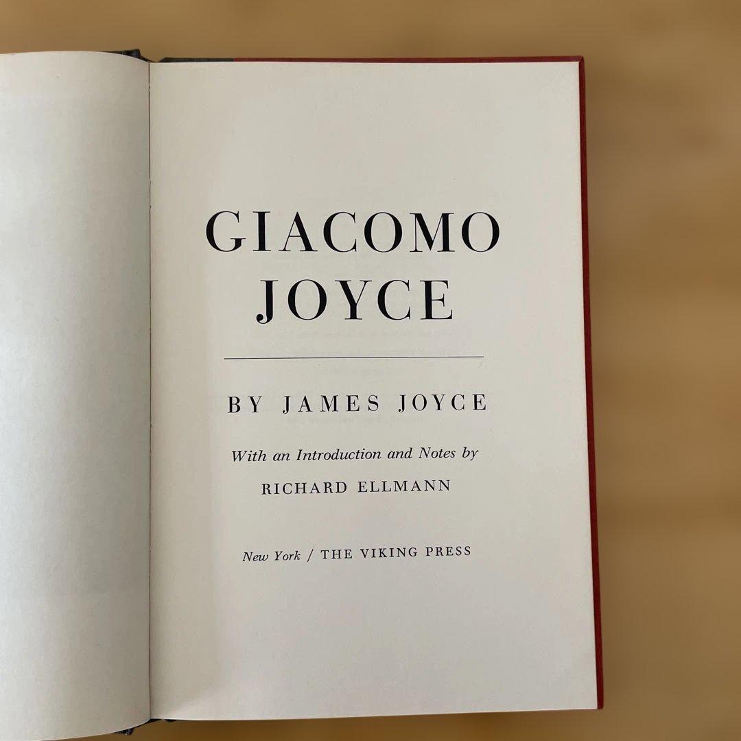 James Joyce GIACOMO JOYCE 初版　ハードカバー1968