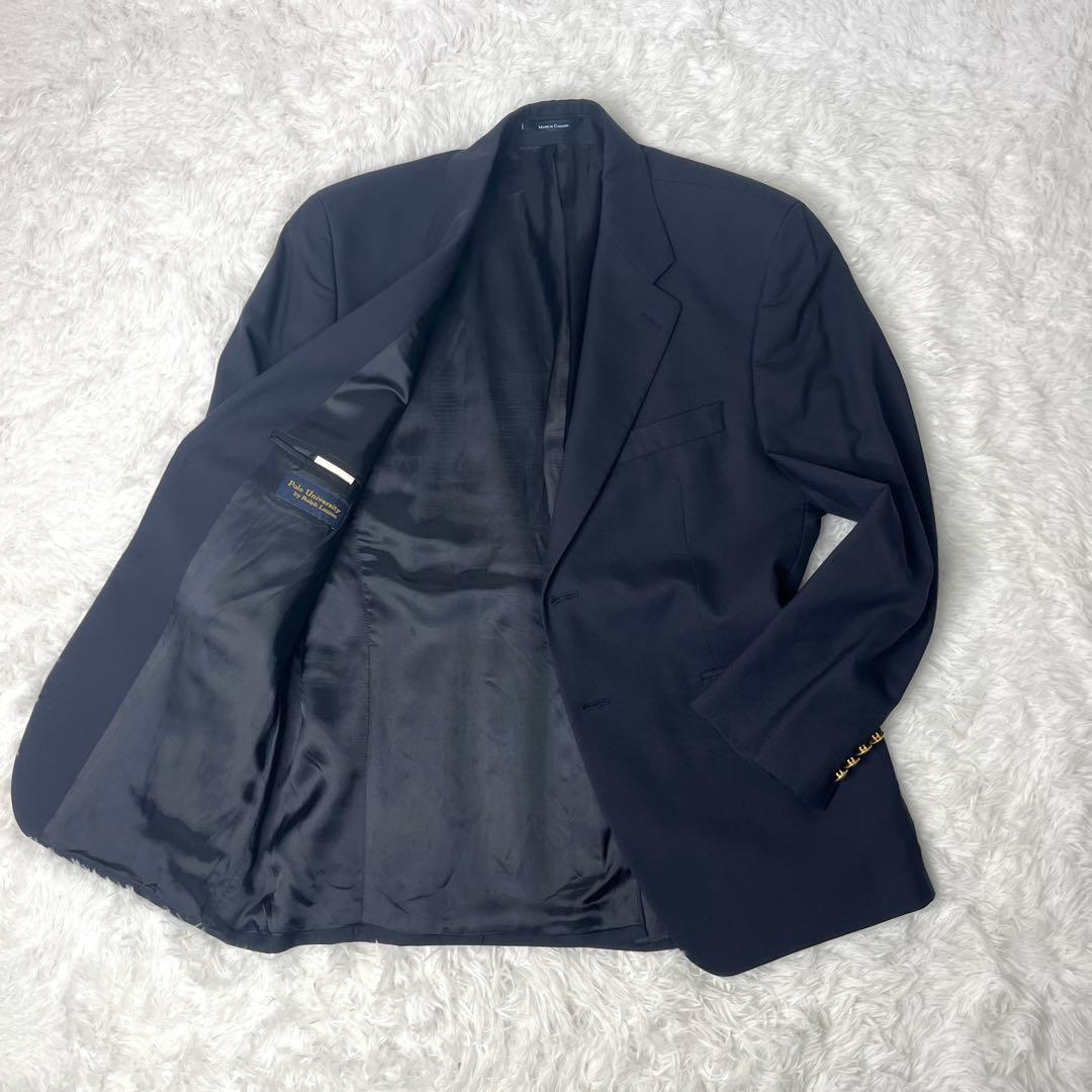 【美品】 80s ポロユニバーシティ ラルフローレン 紺ブレ Mサイズ カナダ製