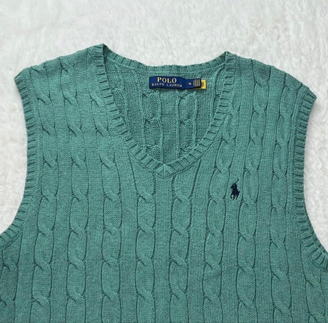 極美品✨️ Polo Ralph Lauren ケーブルニット Vネックベスト M