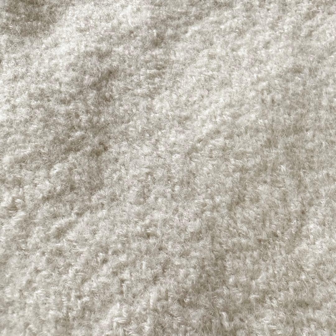 45R【アルパカ混ウール／縮絨ニット】ステンカラーコート／Aライン＆セミロング