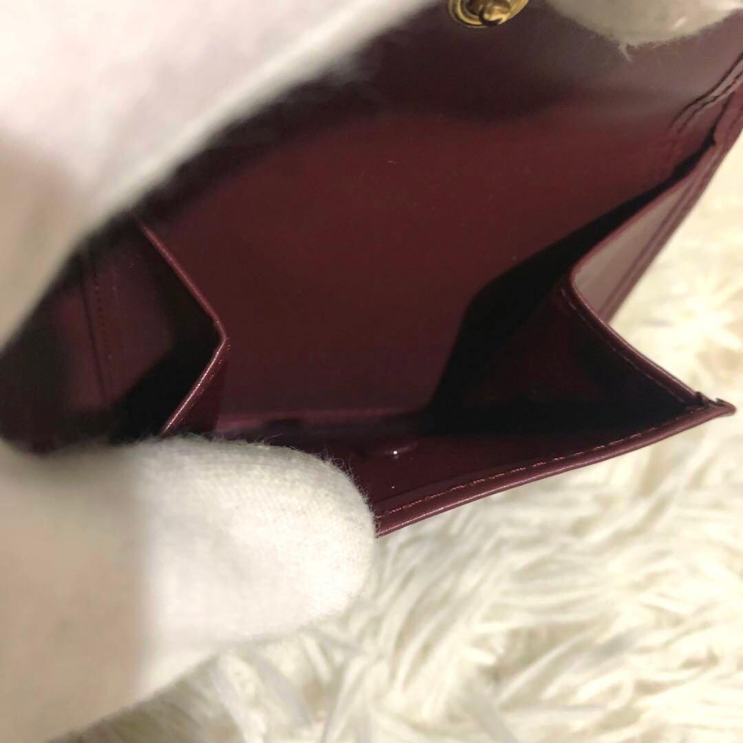 未使用✨カルティエ　二つ折り財布 レザー　ボルドー マストライン
