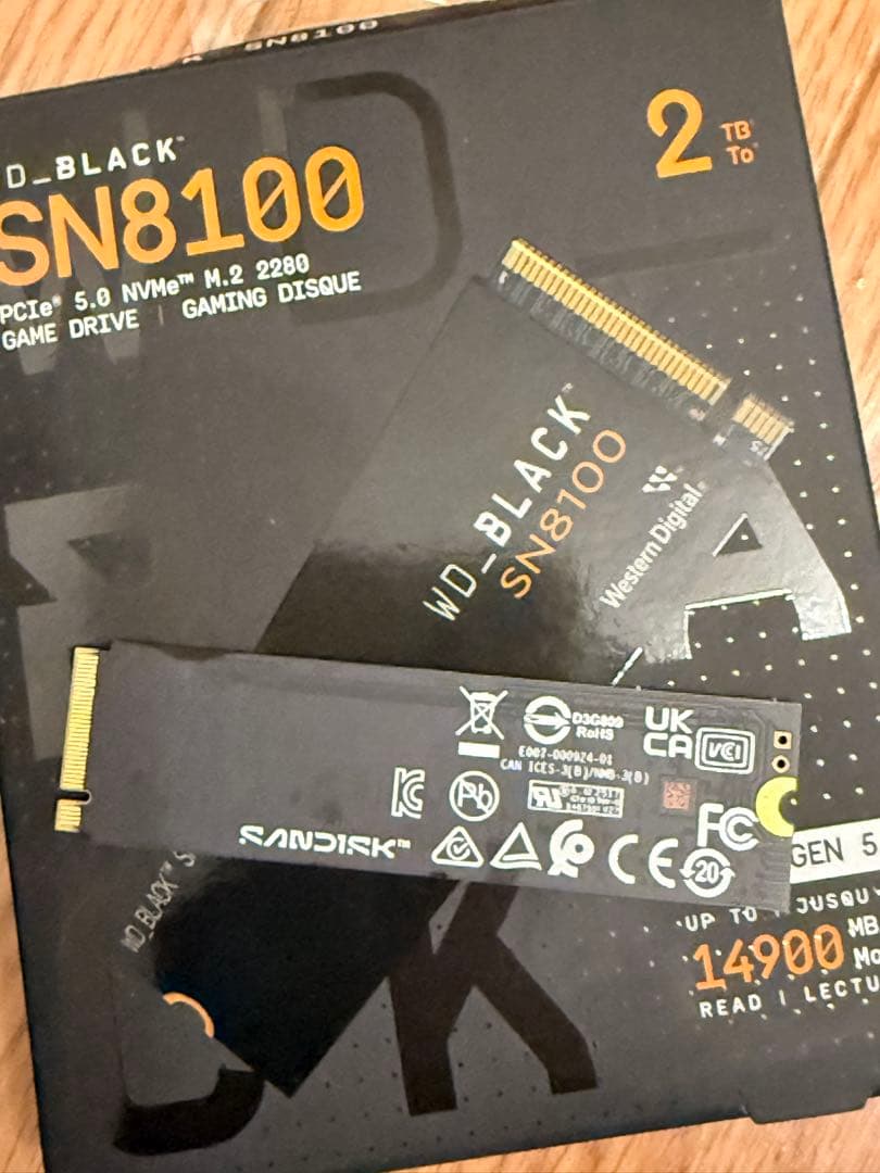 内蔵型SSD M.2 SSD 2TB WD_BLACK SN8100 PCIe5.0