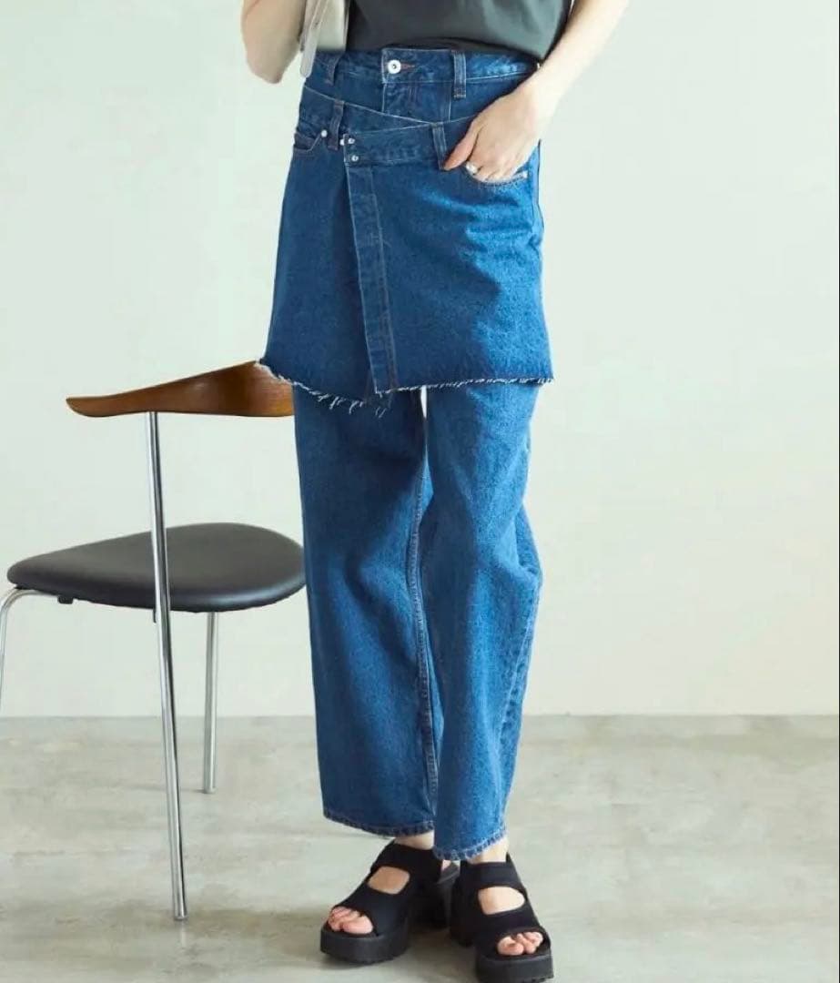 〈店舗在庫なし〉Maison special マルチラップデニムパンツ　38