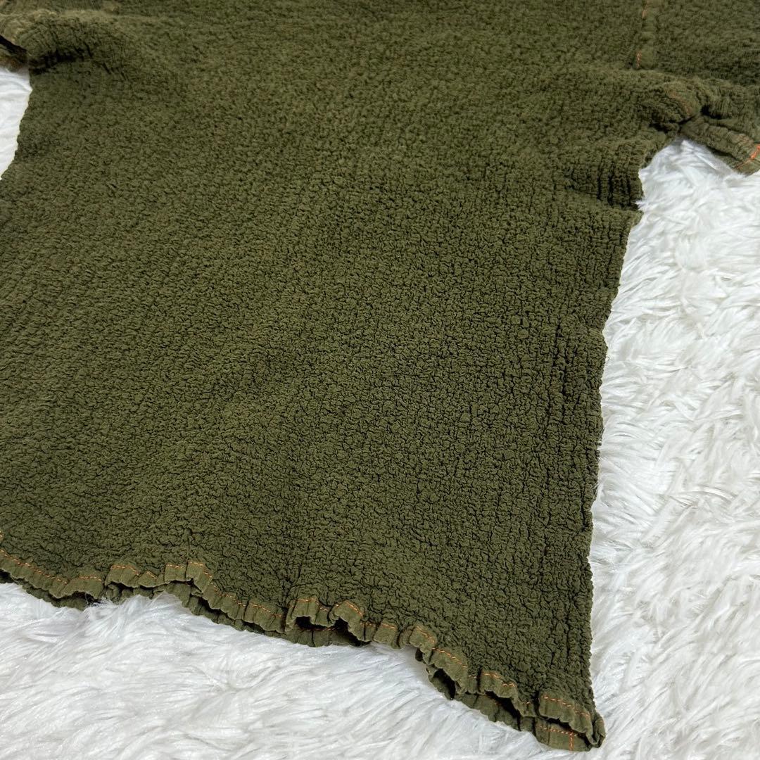 美品✨ミーイッセイミヤケ カットソー カリフラワー シワ加工 カーキ