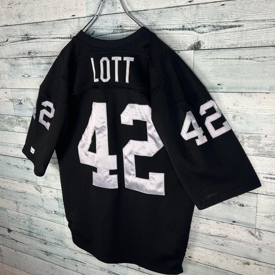 ウィルソン NFL 全刺繍 レイダース アメフトゲームシャツ XL相当 5254